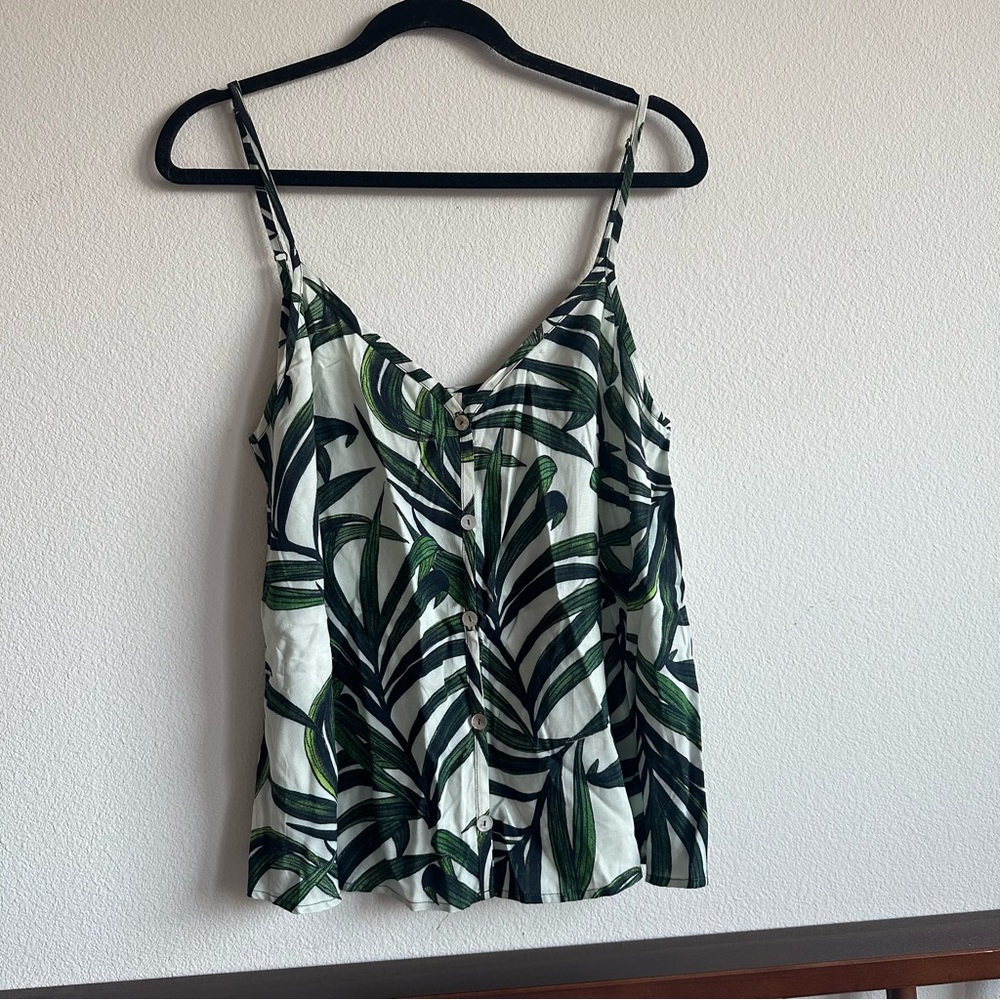 Show Me Your MuMu Green Leaf Print Tank Top